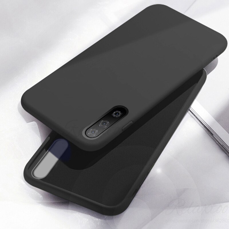 2019 Líquido suave Capa de Silicone para huawei honor 9x9 x caixa do telefone para huawei honor 9 x pro 9xpro cobertura tup couqe capa À Prova de Choque: For honor 9x pro / Black