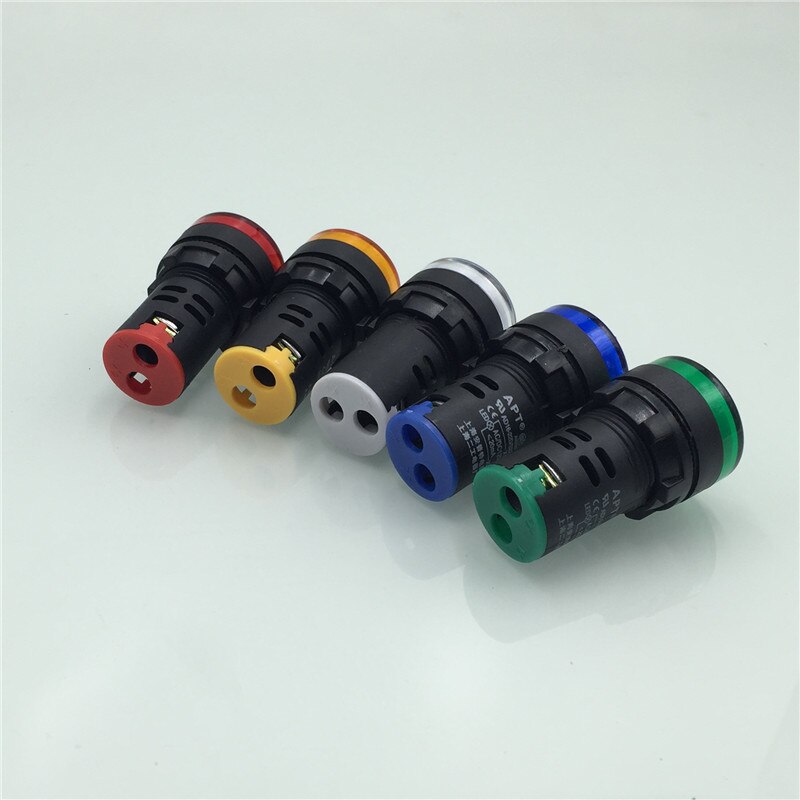 DC 36V AC 380V 22mm Power LED Signal Indicator Light Lamp AD16-22DS 10pcs