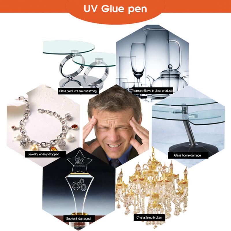 Visbella DIY 2 uds 5 segundos luz UV pegamento pluma recarga líquido-plástico soldadura luz reparación herramienta Kit adhesivos selladores