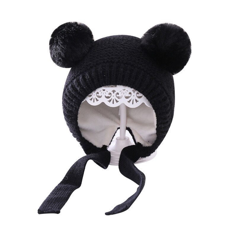 Sombrero liso para bebé, niña y niño, accesorios cálidos para invierno, sombrero de otoño, gorros con orejeras para niño de 2 a 5 años