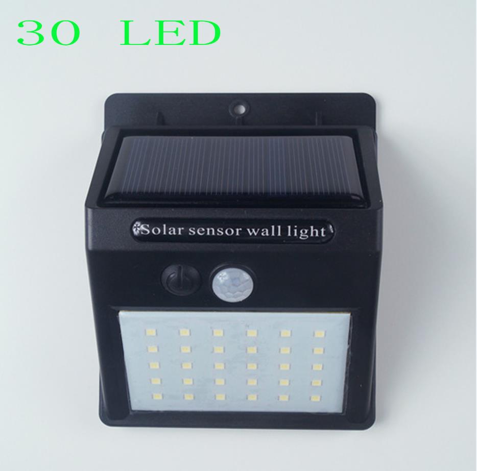 Ledde energibesparande vattentät solljuslampa pir rörelsesensor solvägglampor utomhus trädgård gata säkerhet sol ljus 5w: 30 ledde