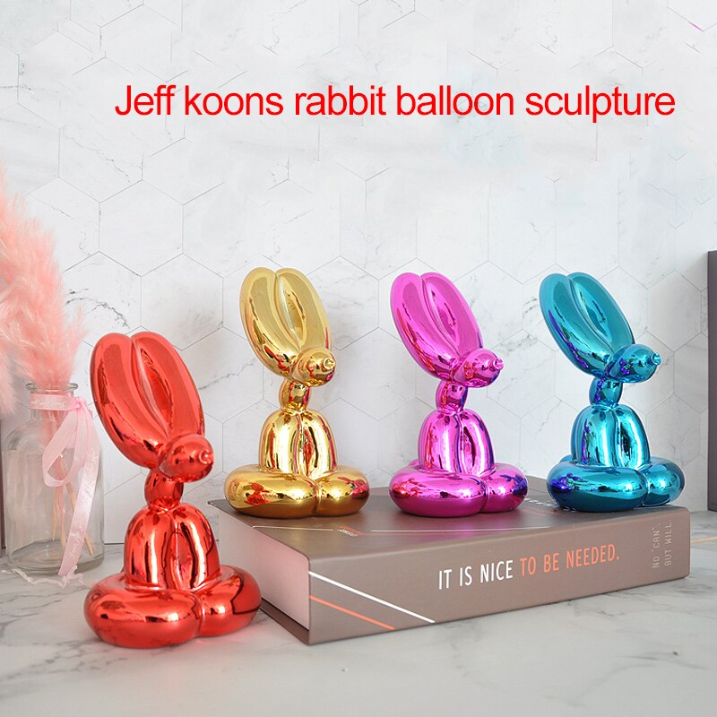 ABSTRACTION nordique décoration animale JEFF KOONS ballon lapin série résine artisanat décoration de la maison SCULPTURE