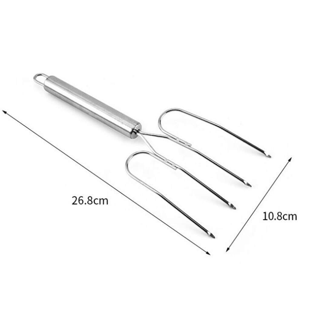 Rvs Barbecue Vork Multi-end Turkije Vork Varkensvlees Steak Grill Vork BBQ Dog Roosteren Sticks Camping Naald spiesjes