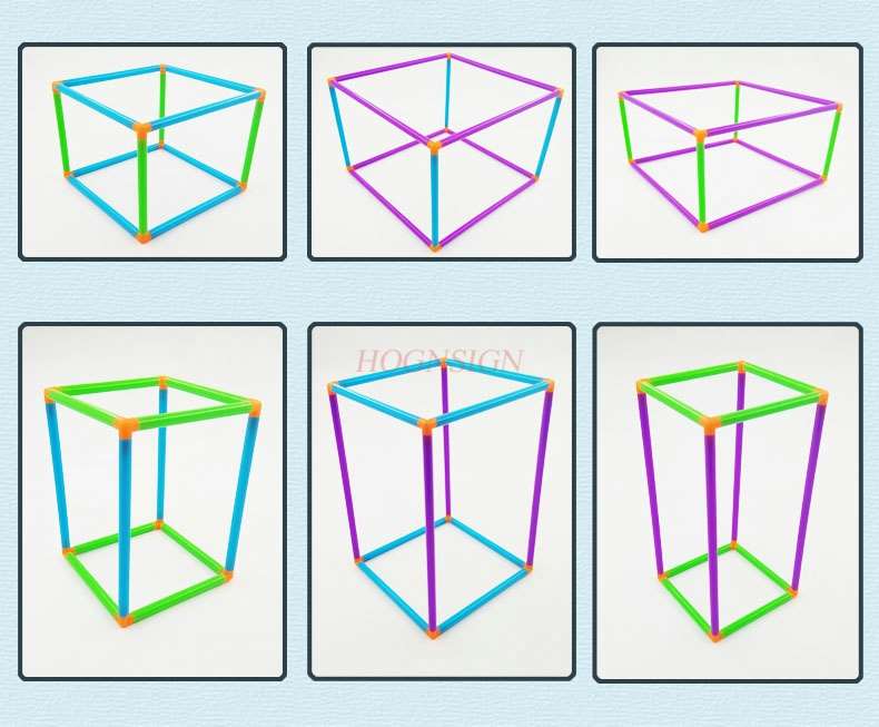 Mosaico cuboide de cubo, Modelo geométrico, área de superficie desmontable para construir un modelo de material didáctico de matemáticas para los estudiantes