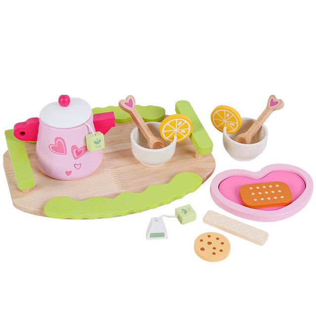 Kids Wooden Pretend Play Sets Simulation Toasters Bread Maker Coffee Machine Blender Baking Kit Game Mixer Kitchen Role Toys: 6