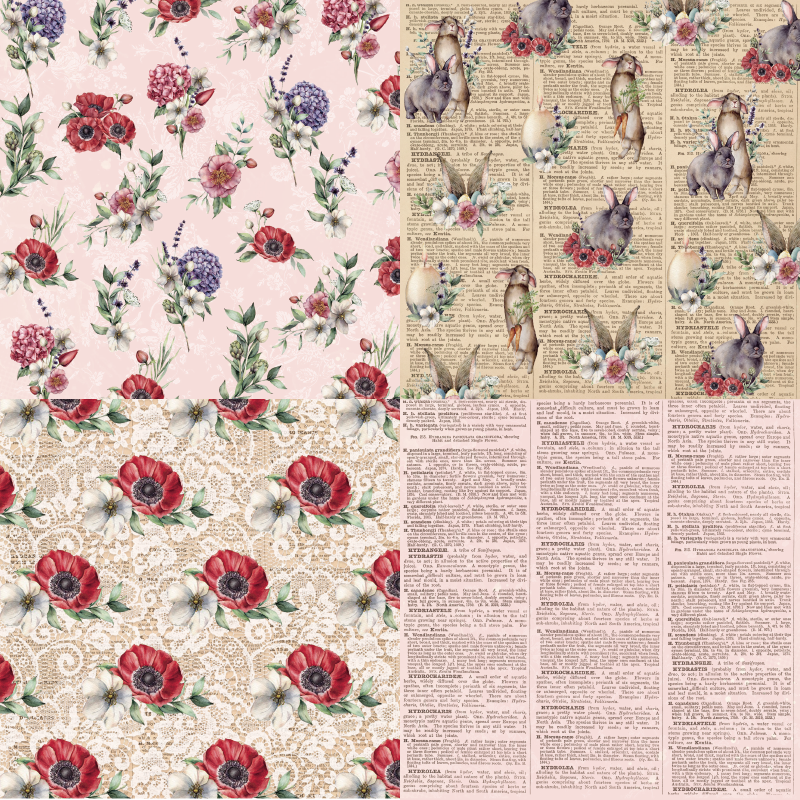 Panalisacraft 24 sheets 6"X6" Flower Easter paper Scrapbooking patterned paper pack handmade craft paper Background pad card