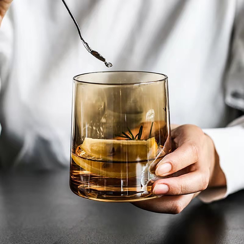 Nordic Style Ins Colorful Whiskey Glass Cup Coffe Mug Household Whiskey Glass Mug Transparent Water Glass Cup Drink Juice Glass