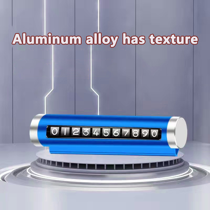 Metal Car Temporary Parking Card Rotate Phone Number Plate Aluminum Stickers Park Stop In Car-styling Auto Accessories: Gold