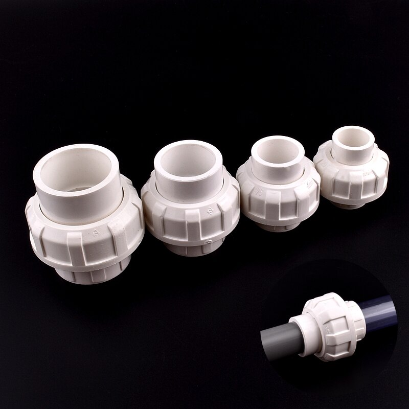2~20pcs I.D20~50mm PVC Union Connector Garden Irrigation Water Pipe Fittings Home DIY Aquarium Fish Tank Tube Joints Pattern