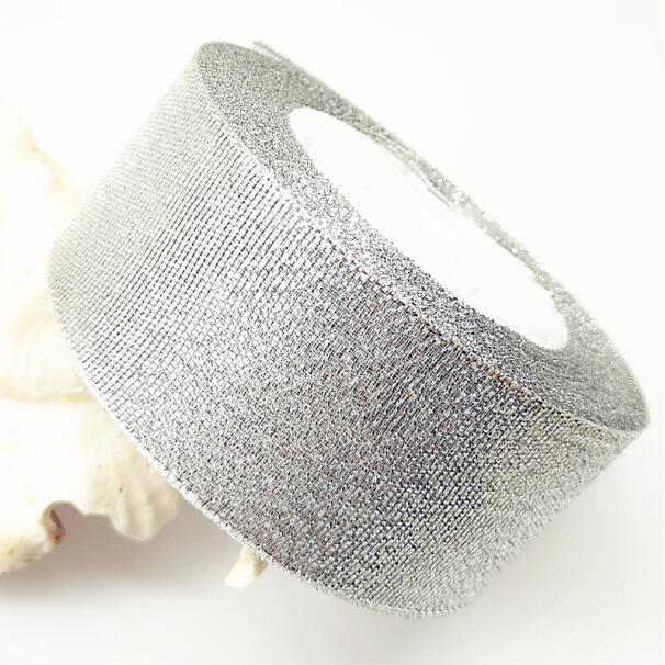 40/50mm 1-1/2 &quot;2&quot; 5 Meter Goud En Zilver Metallic Glitter Lint Kleurrijke pakket linten: silver / 50mm