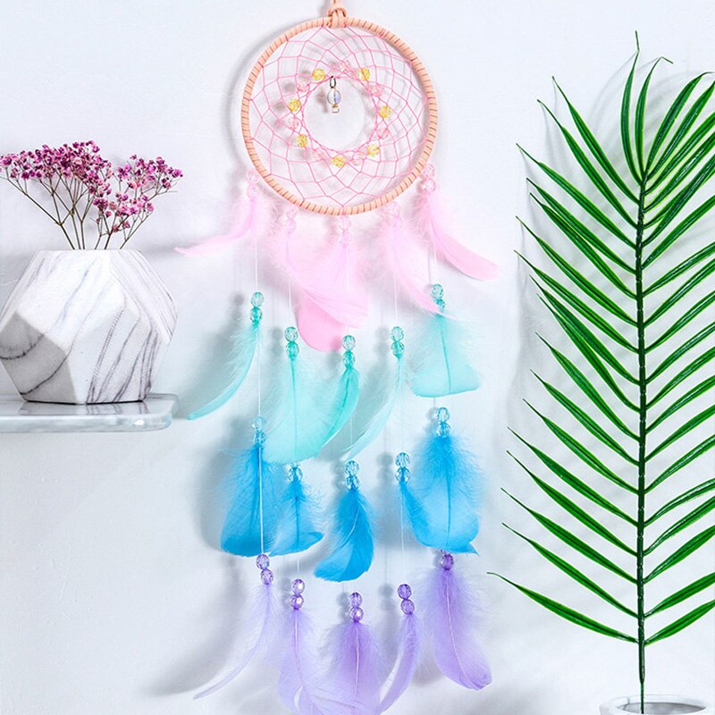 Original apanhador de sonhos com ou sem luz decorações de penas pendurado arte presentes para amigos criativo presentes do dia dos namorados: 05-Without lights