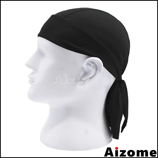 Pañuelo pirata para la cabeza para 1x hombres y mujeres, pañuelo para la cabeza tipo do-rag, pañuelo para la cabeza estilo motociclista, pañuelo para la cabeza estilo hip hop rock.: Negro