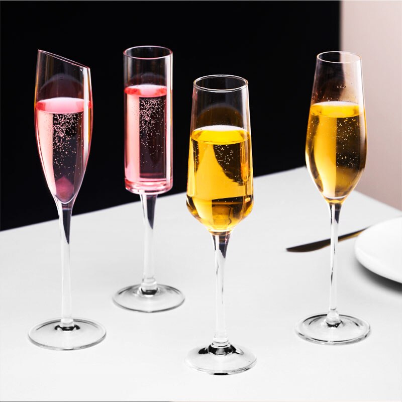 Gold Trim Champagne Flute Glasses Cocktail Glasses Elegantly Hand Blown, Lead Free, Champagne Cups