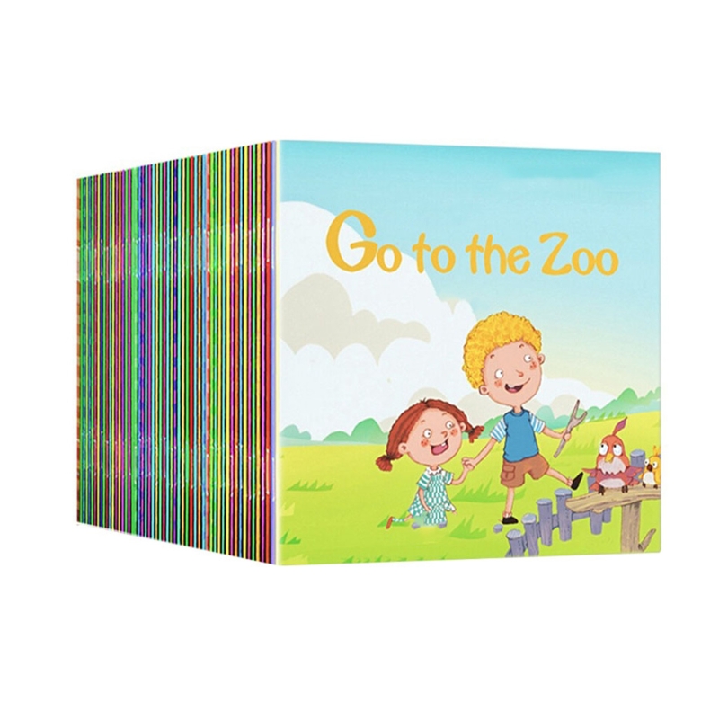 Kids Interactive Book with Cartoon Made by Fine Paper Activity Books Preschool English Learning Book for Infants A2UB