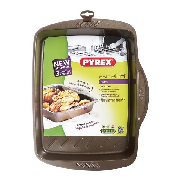 Non-Stick oven Tray Pyrex Asimetria Galvanised Steel (35 x 27 cm)