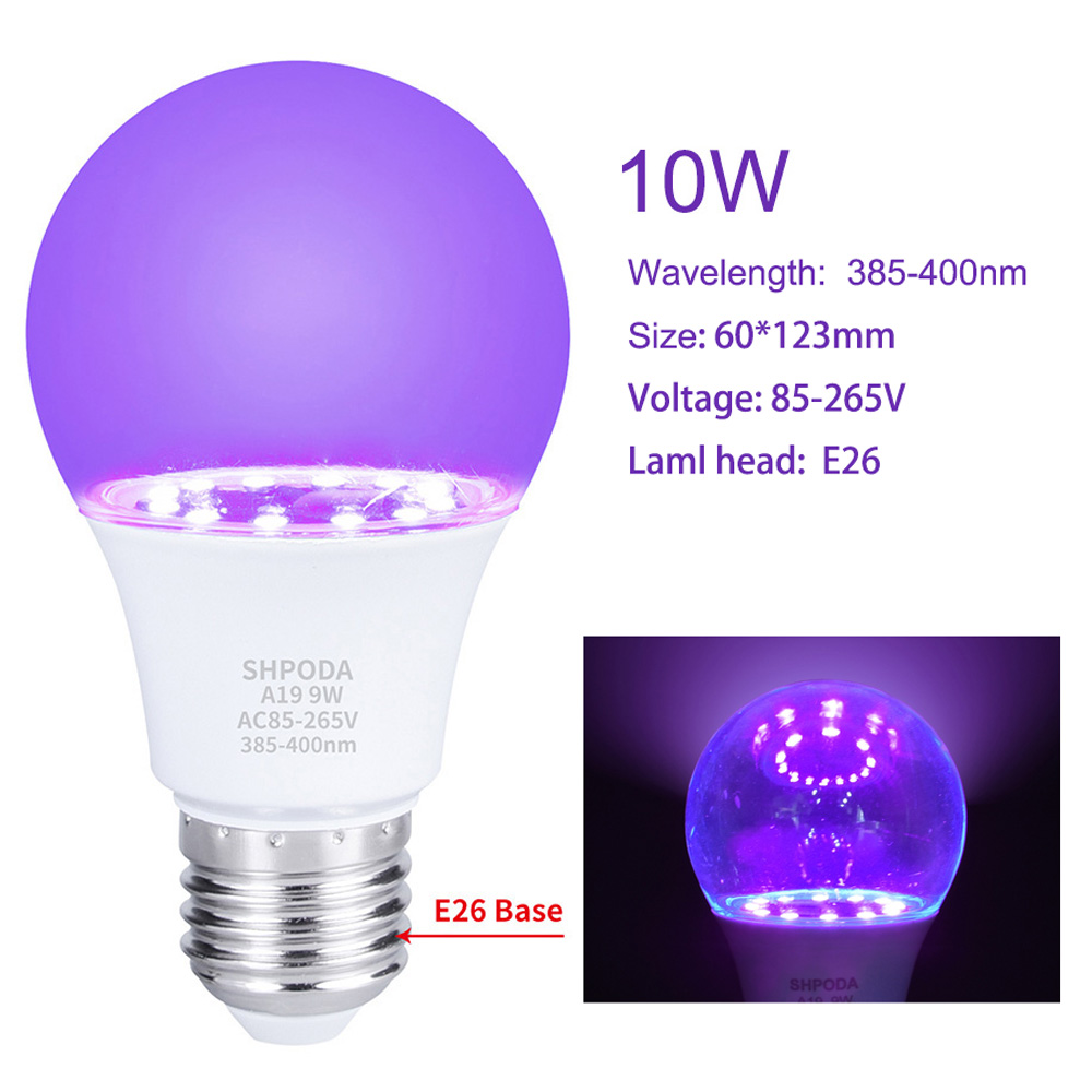 Ultraviolet Uv Lamp 8W 9W 9.5W 15W 56W Zwart Licht Fluorescerende Detectie Lamp E26 110V 220V Voor Dj Party Thuis Decoratie: 10W