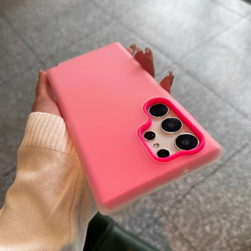 2 in 1 ultra thin Jelly liquid silicone phone case for Samsung Galaxy S22 S23 S24 Ultra Plus anti-fall clear hard bumper cover: smsung s23 / Red