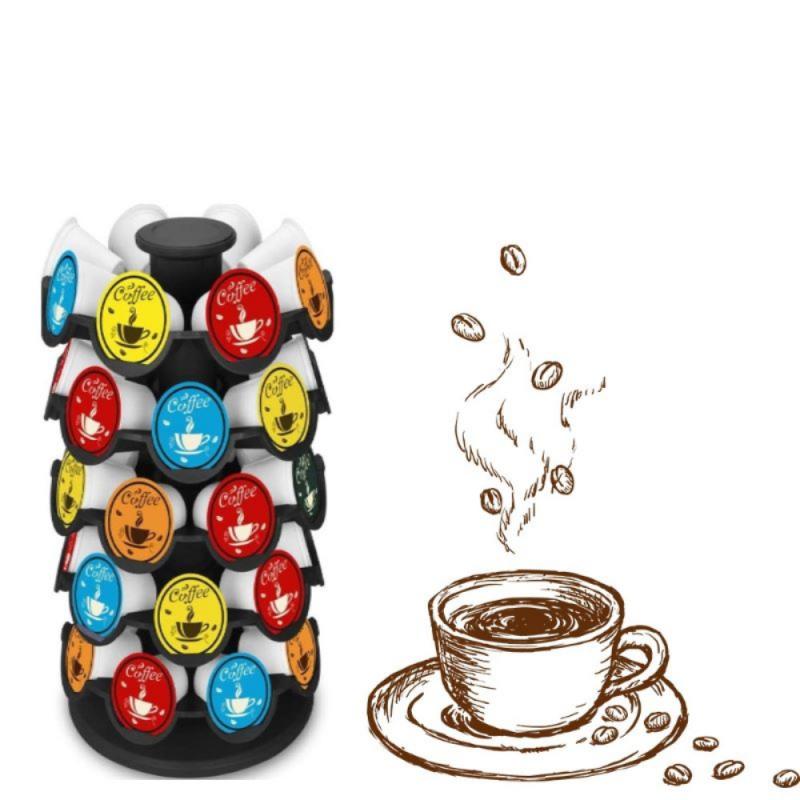Rotatable Nespresso Coffee Pod Holder Nespresso Capsule Storage Rack Stand can hold 40pcs Capsules Storage Shelf Organizer