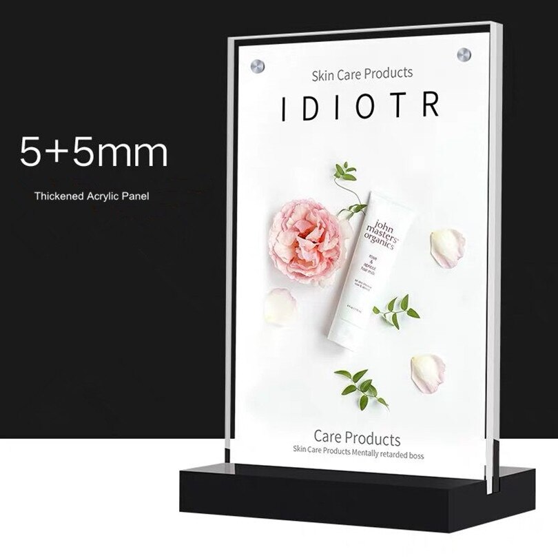 100*200mm akrylskilt holder bord nummer stand menu tæller plakat holder skilt display stativ