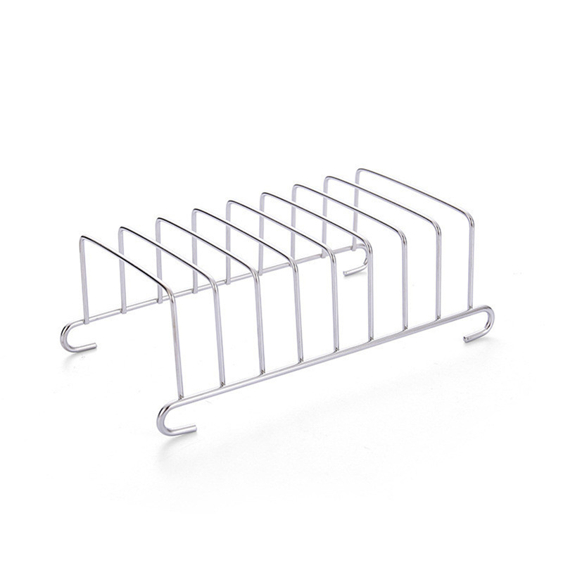 Roestvrijstalen Toast En Broodrek 8 Sleuven Rechthoek Food Display Tool Voor Lucht Friteuse Accessoires Restaurant Home Broodhouder: Default Title