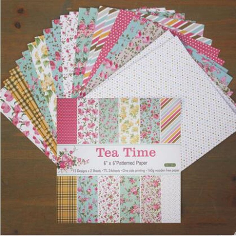 DIY Fox Pattern Scrapbooking Paper Packs 24 Sheets 6'' Decorative Craft Wrapping Paper Printed Background Handmade Pads Making