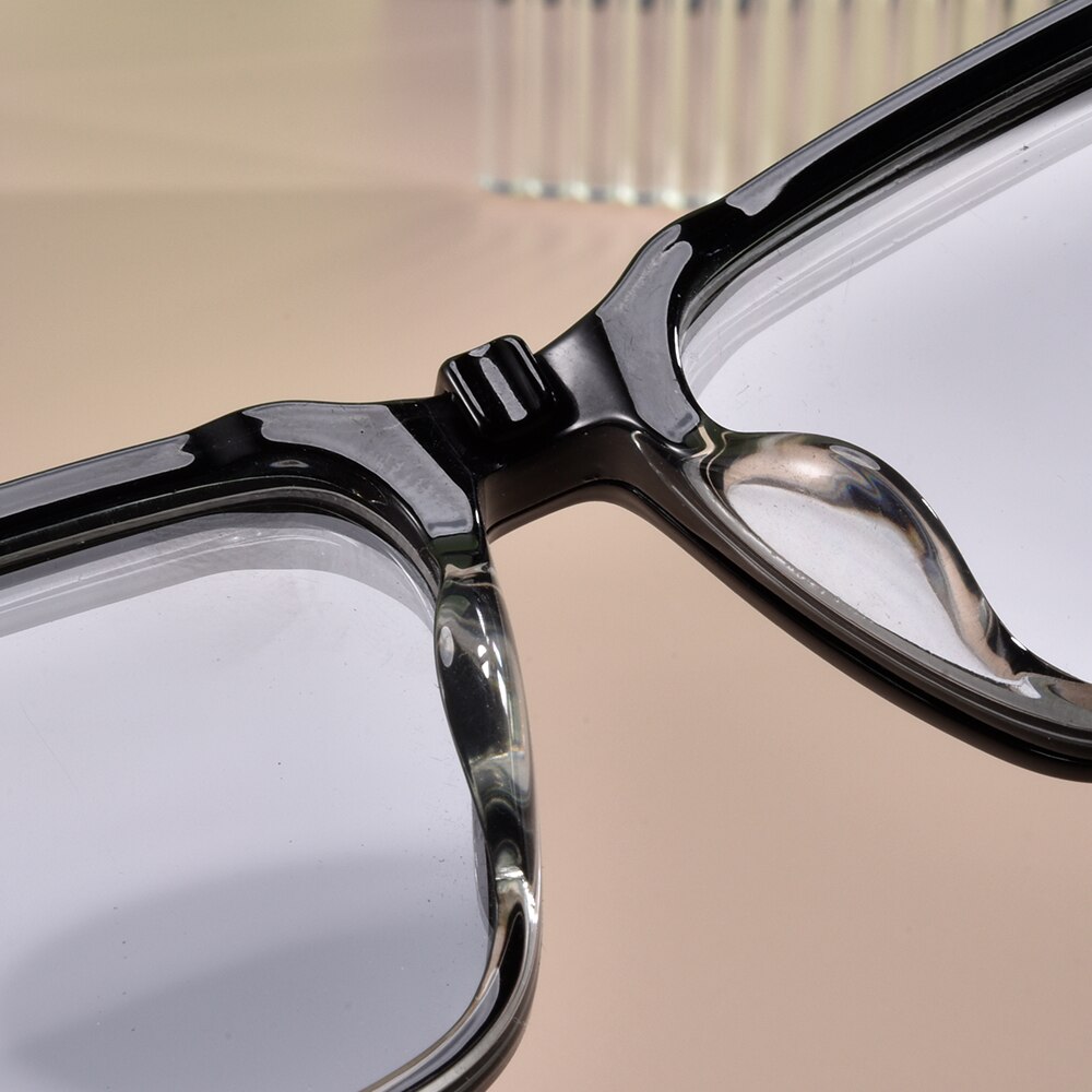 Gmei-gafas de sol polarizadas 2 en 1 para hombre y mujer, montura cuadrada de plástico, graduadas para miopía, montura 21103