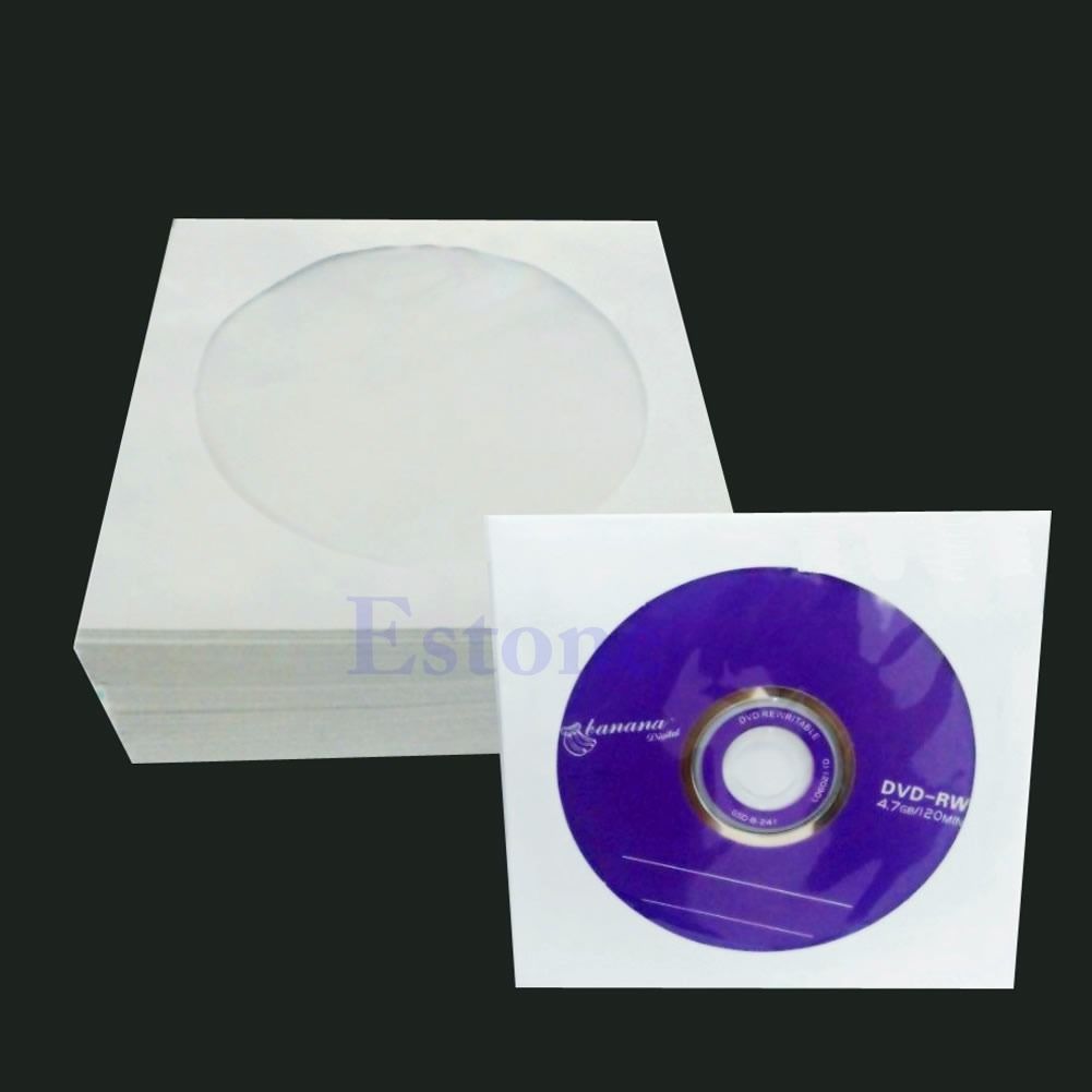 Fundas con solapa para CD y DVD, sobres de 5 pulgadas, 50 papeles