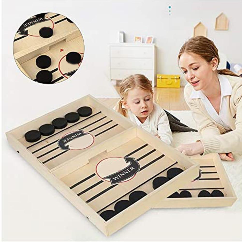 Funny Hockey Board Game Set Wooden Puzzle Chess Portable Parent Child Party Entertainment Household Have Fun For Kids