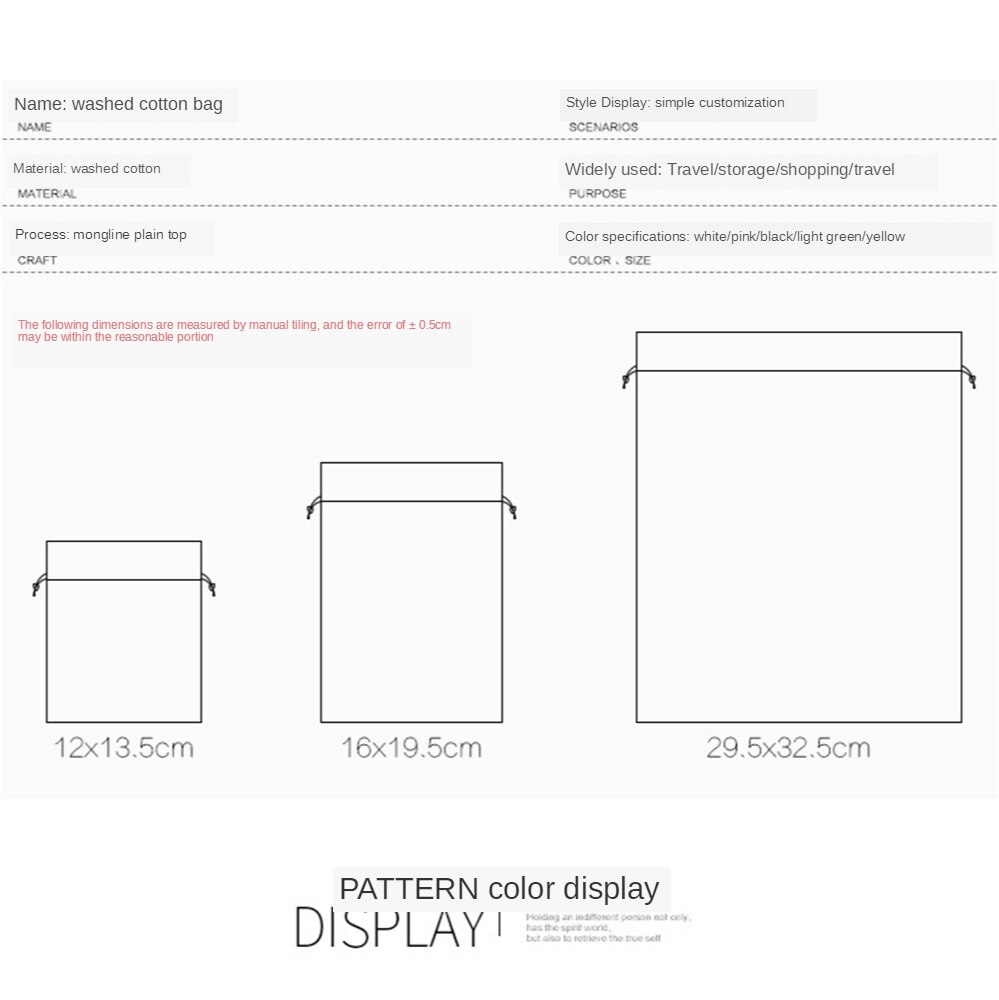 Bolsa para empaquetar y almacenar bolsas de lino y algodón para mujer, bolsa de viaje con cordón, pequeña bolsa de tela (30x33cm), 1 ud.