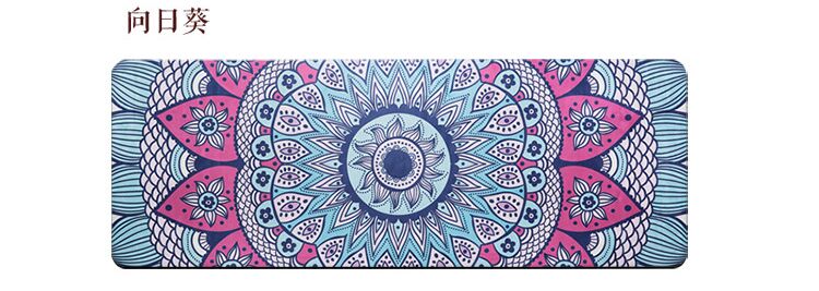 Tapis de yoga imprimé en caoutchouc naturel, long, épais et large de 1mm, antidérapant, fitness: Violet