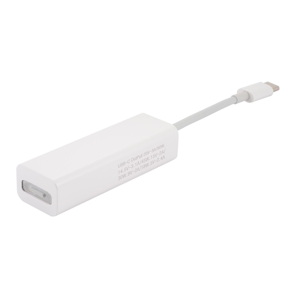 Svart / hvit usb c til magsafe 2 adapter magnetisk 5- pinner omformer til macbook pro #50: Hvit