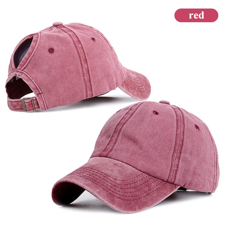 unisex Baseball Kappe Gewaschen Baumwolle Frauen Männer Kappe Feste Farbe Einstellbar draussen Trucker Snapback Hütte: Wein rot