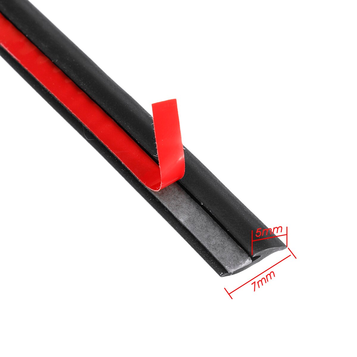 200cm Universal Car Rubber Sealing Strip Small Slanted T-Type automobile Seal Rubber Weatherstrip Flare Arch Trim: 5mm Black