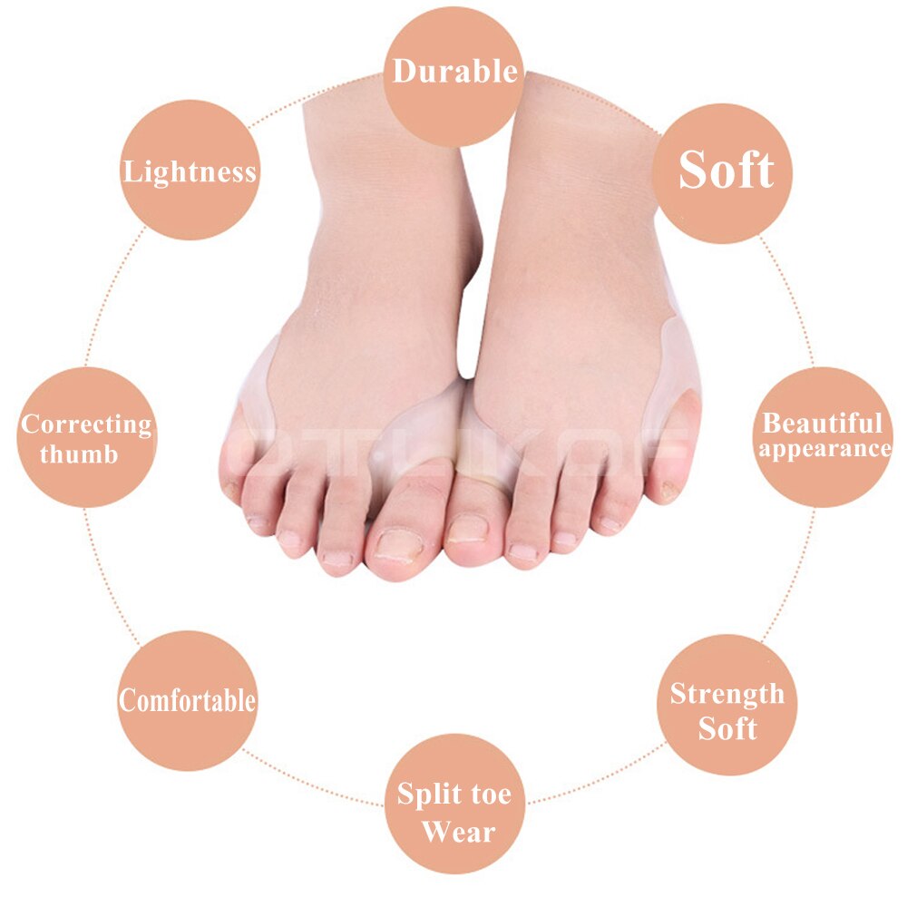 Silicone Insole Hallux Valgus Toe Separator Correction Set Foot Relieve Toe Correction Pads Shoe Accessories Elastic Breathable