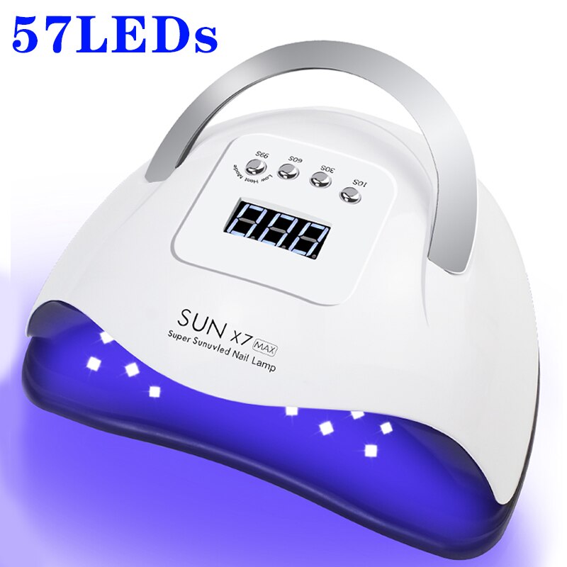 Lámpara LED UV para secado de uñas en Gel acrílico, con modo de bajo calor, Sensor inteligente, máquina de manicura para salón de manicura, 66LED, novedad: 57LEs-X7M / UK