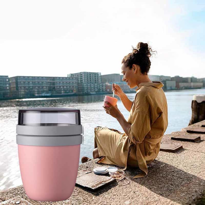 1Pcs Lunch Cup 5 Kleur Creatieve Draagbare Reizen Behoud Kom Uitje Lunchbox Yoghurt Moer Behoud Cup 700Ml eetkamer Mokken