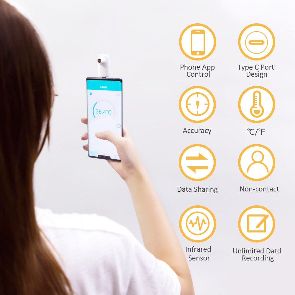 Non-contact Contactless IR Infrared Sensor Forehead Body/ Object Thermometer ONLY Replacement for OTG Function Android System