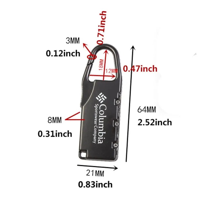 Alloy Number Lock Combination Code 3 Digit Drawer Cabinet Padlock Handbag Outdoor Lock Luggage Lock School