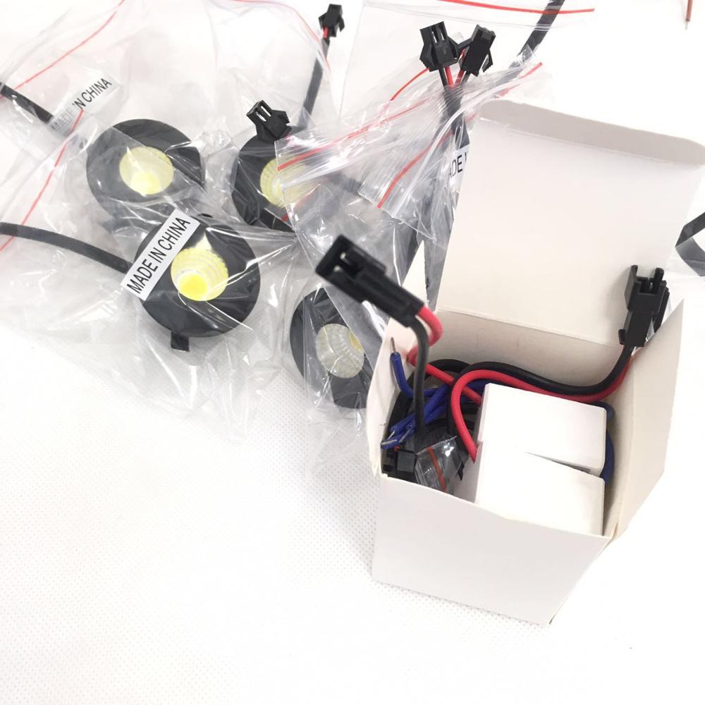 4 stks/partij DC12V Mini Led Spotlight 3w diameter 40mm Mini Led Spotlight voor Kast Showcase Trap Display Spot verlichting 3 Watt
