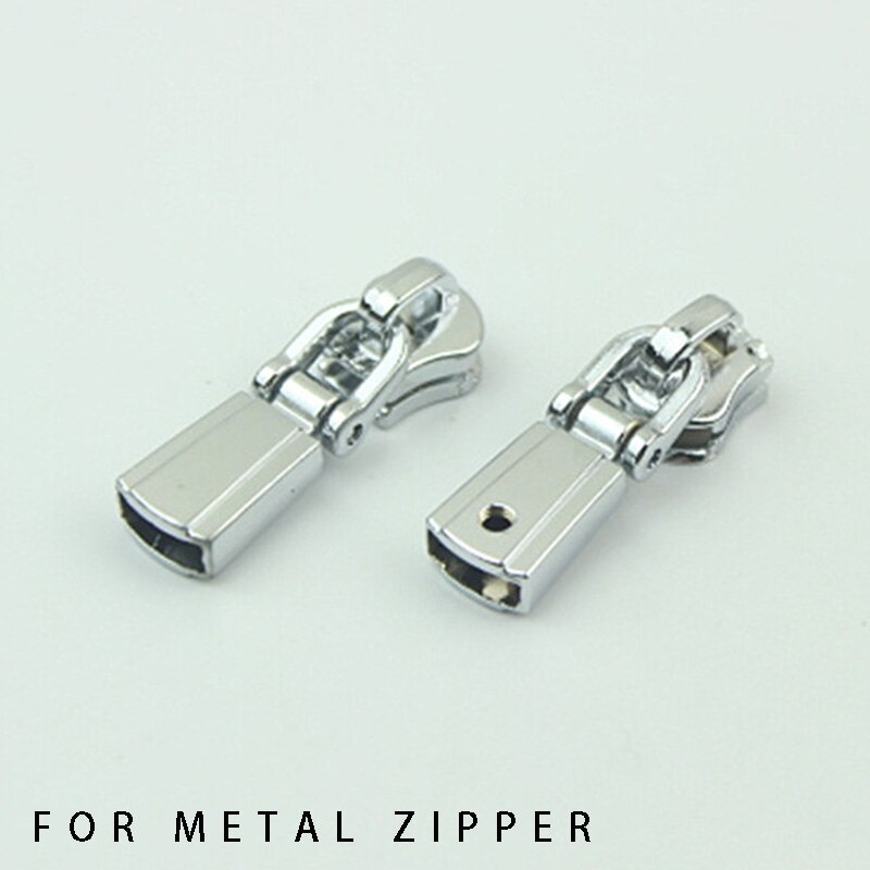 Meetee – fermetures à glissière en métal et Nylon, 10 pièces, 5 #, pendentif à vis, fermeture à glissière, fermeture à glissière, accessoire de vêtement: Chrome-ForMetal