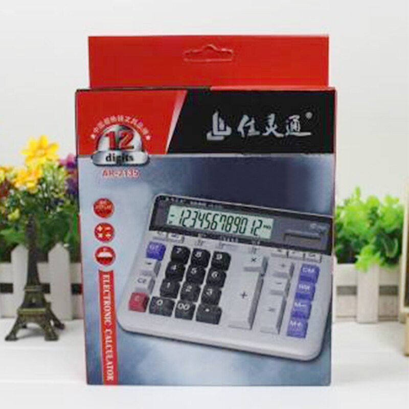 Large Display Screen 12 Digits Office Business Electronic Calculator Solar Dual Power Calculadora Finance Bank Calculator