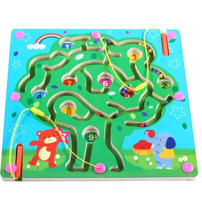 Kinder baum magnetic maze strich perlen puzzle intelligenz desktop-spielzeug früherziehung jungen mädchen holzspielzeug: 13