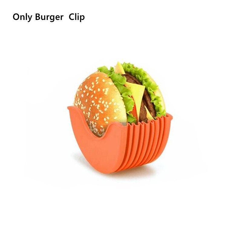 hamburger rask boks uttrekkbar silikon smultringer kompis burger ramme bekvemmelighet hjem kjøkken matte lagringsstativ burger maker form: Oransje
