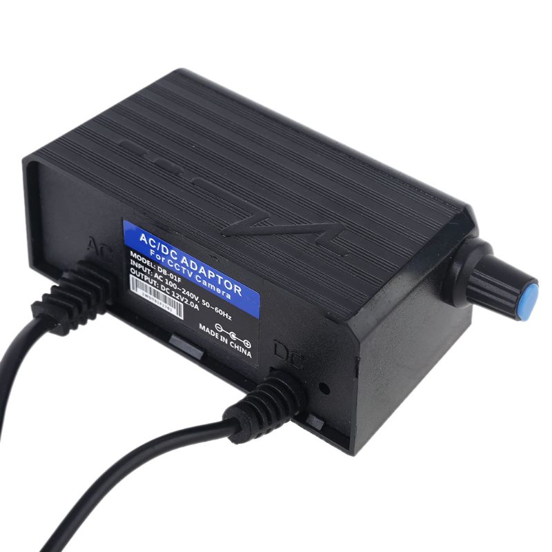 US Plug AC 100-240V to DC 12V 2A LED Light Fan Speed Control Dimmer ON OFF Switch Power Adapter Supply Charger