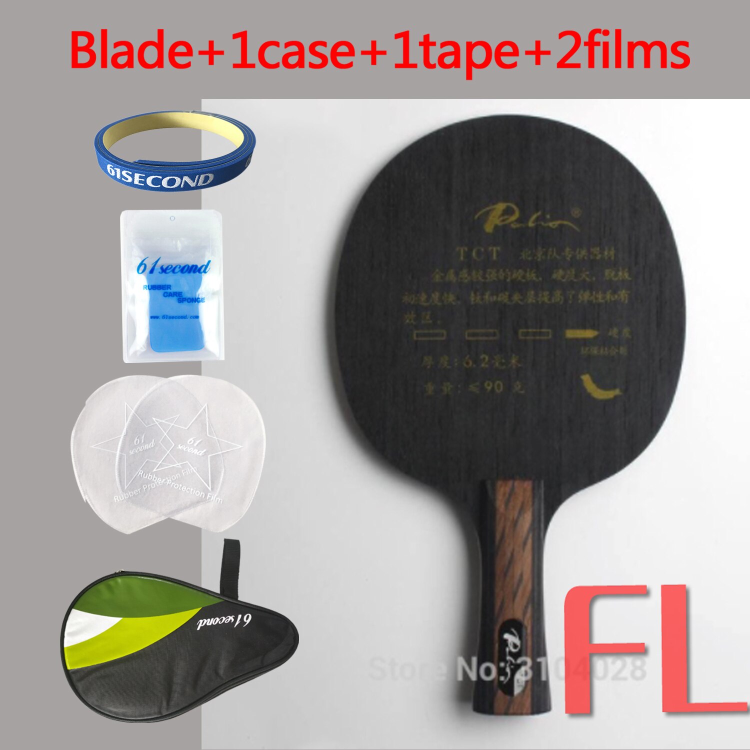 Palio official TCT table tennis blade titanium carbon blade special for beijing team fast attack hard blade high speed ping pong: FL with HM case