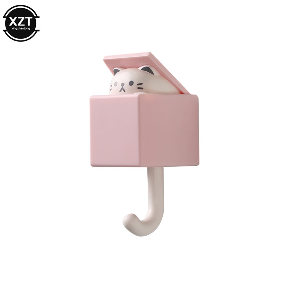Perchero con forma de gato para dormitorio, perchas sin costuras para puerta, paraguas, toalla, tapa, perchero, decoración de pared: A