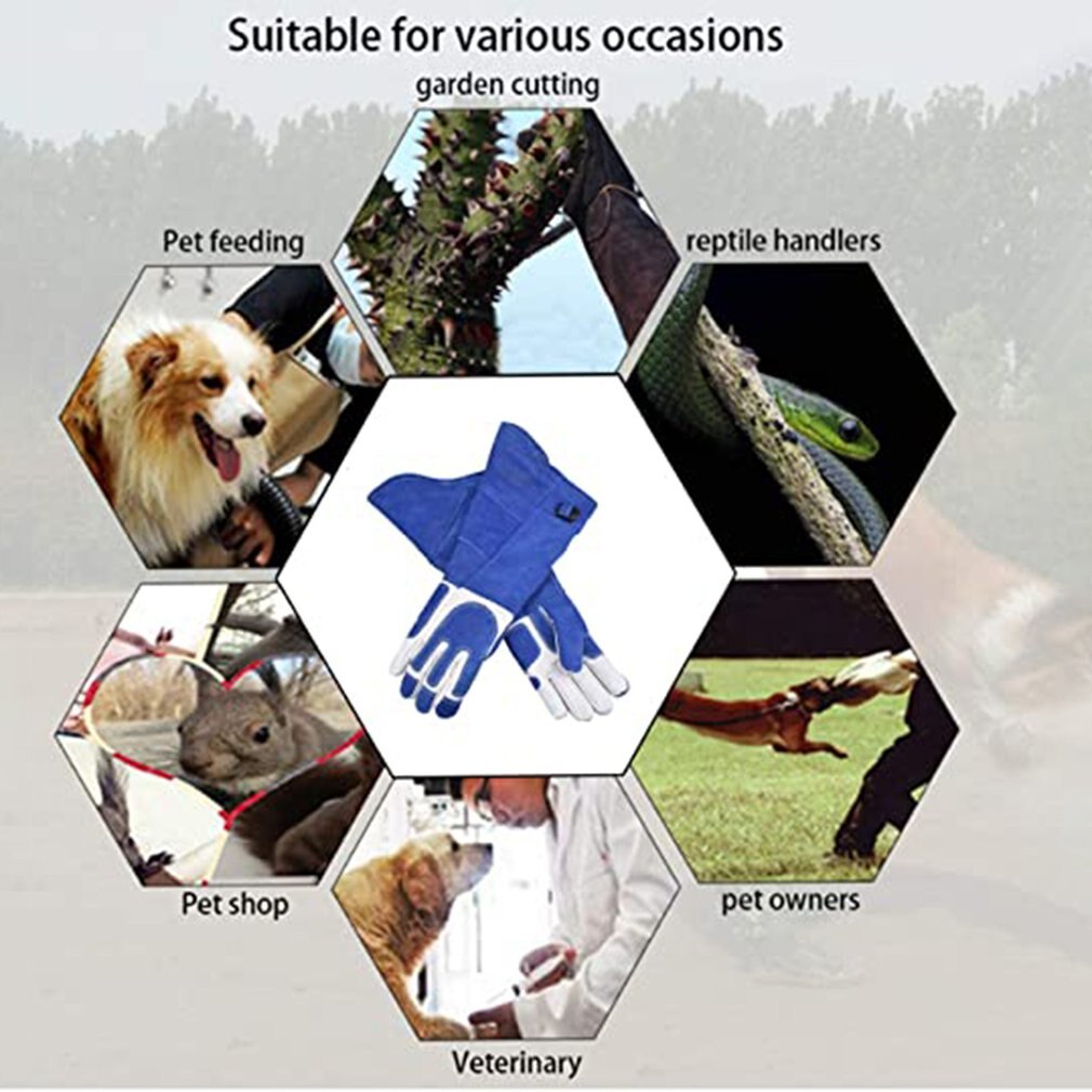 Gants en cuir pour morsure de chien allonger et épaissir les gants pour animaux de compagnie pour la formation de chiens et de serpents gants de protection