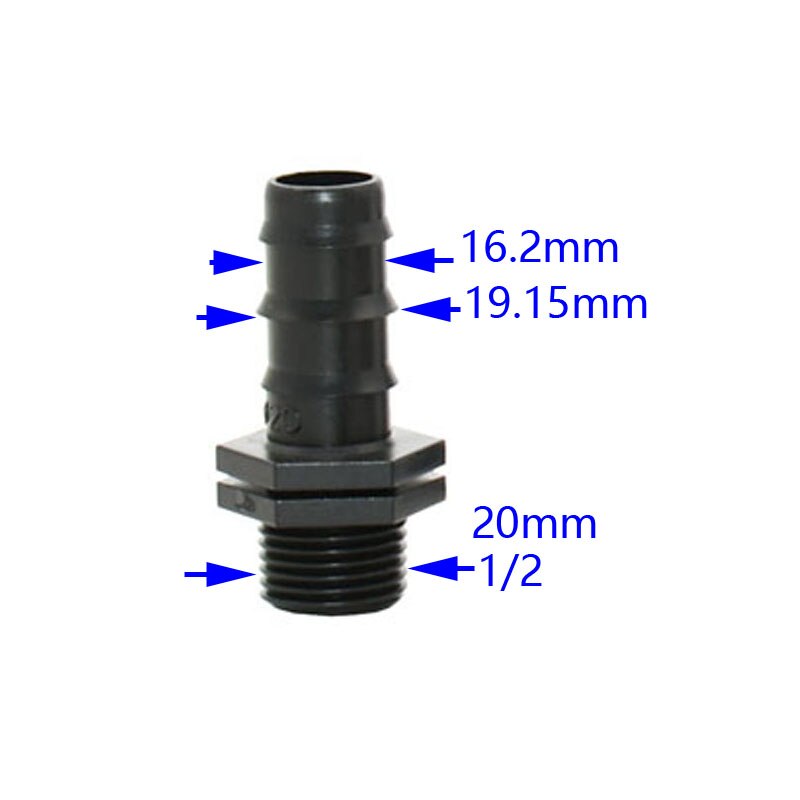 Male 1/2 3/4 to 16mm 20mm 25mm Garden Hose Water Connector Tap to 1/2 3/4 Hose Tap Fittings 3pcs: 1I2 TO 20