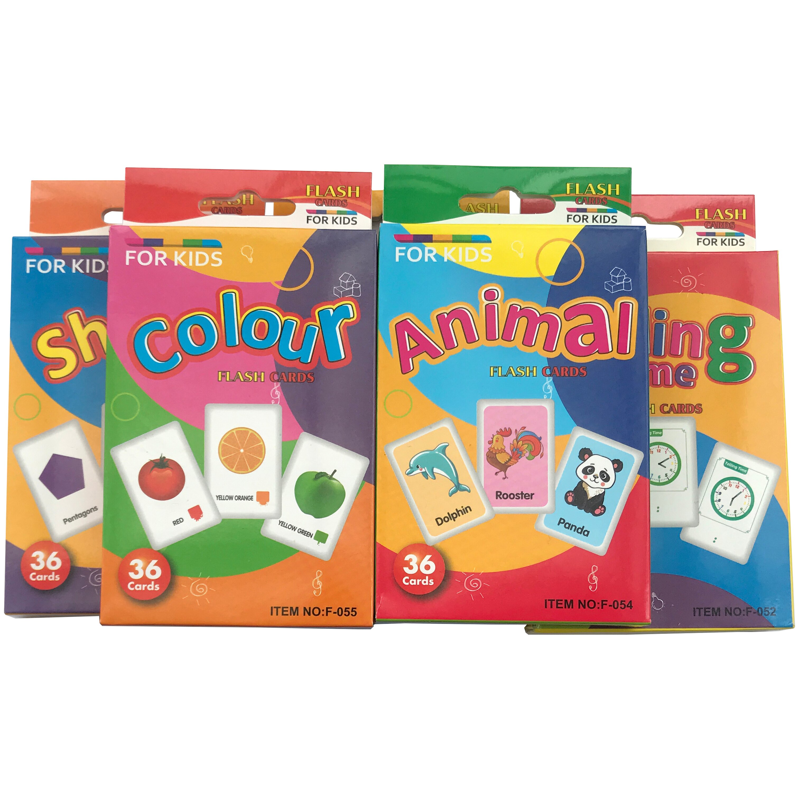 36 blätter Flashcard-basiert Für freundlicher Englisch Spielkarte Lernen Spielzeug Tiere/bilden/Farbe/Erzählen Zeit/Anfang worte