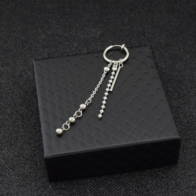 Boucles d'oreilles en acier inoxydable pour hommes/femmes, pendentif étoile lune, pompon Long, unisexe, bijoux Kpop Suga JIMIN, 1 pièce: Vin rouge
